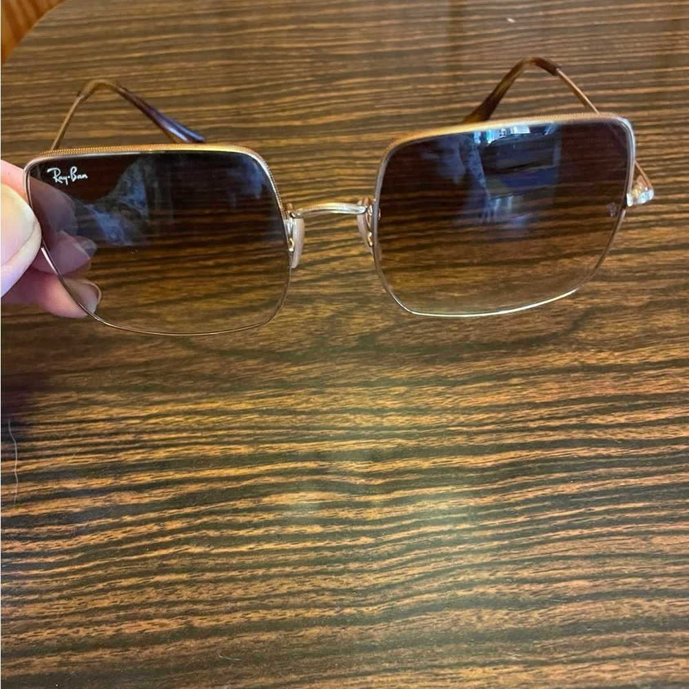 Ray-Ban Square Aviators Gold Frame/Light Brown Gr… - image 2